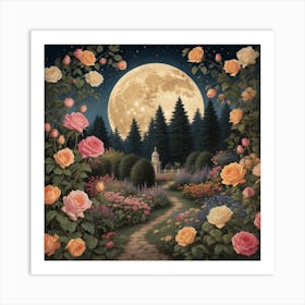 Moonlight Garden Art Print