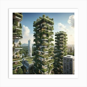 Vertical Garden City 3 Art Print