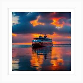 Sunset Cruise Ship 33 Art Print