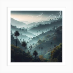 Misty valley Art Print