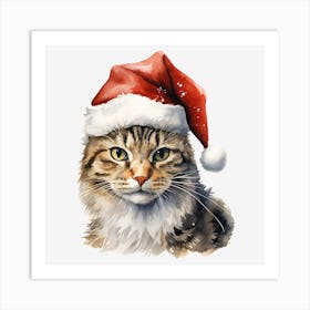 Santa Cat 45 Art Print