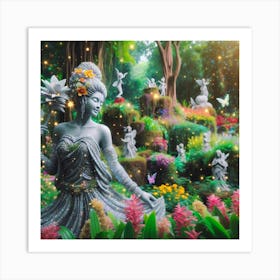 Magical Stone Princess In The Forest Art Print