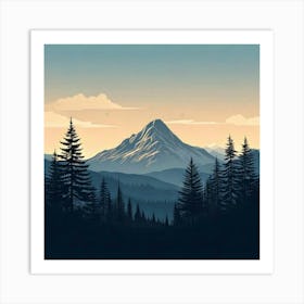 Firefly Serene Mountain Silhouette In A Vast Wilderness Landscape 88965 (2) Art Print