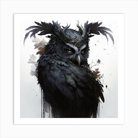 Black Owl Art Print