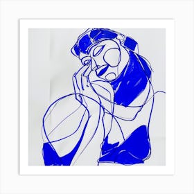 Creatai 24830 A Simple Drawing Of An Abstract Woman In Blue I 4f30466a 9bb4 4617 8516 E4747eabc9f6 1 Art Print