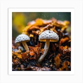 Mushrooms In The Rain 1 Art Print