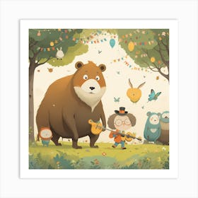 Bears In The Forest 1 Art Print