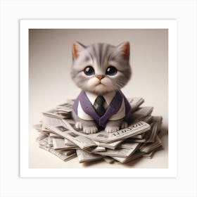 Business Cat 5 Art Print