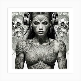 Tattooed Woman Art Print