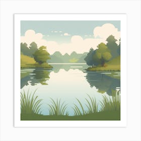 Landscape Pixel Art Art Print