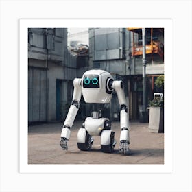 Robot In The City Art Print