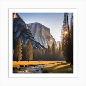 Sunrise In Yosemite National Park Art Print