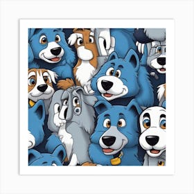 Group Of Dogs Art Print