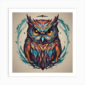 Colorful Owl 3 Art Print