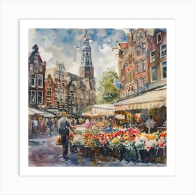 The Bloemenmarkt (Flower Market) Amsterdam Series 1 Art Print