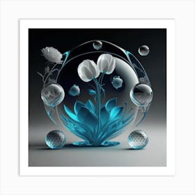 Glass Vase With Flowers Art Print