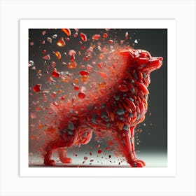 Dog from red glass 1 Art Print