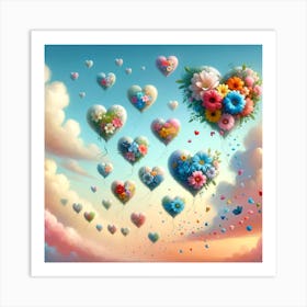 Heart Balloons Art Print