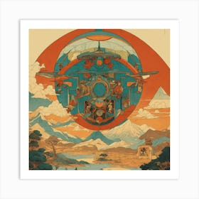 Spaceship In The Sky Art Print