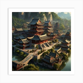 Chinese Village 10 Art Print