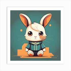 Bunny in a jacket Art Print