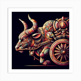 Ox Cart Art Print