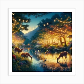 Deer In The Forest 2 Art Print