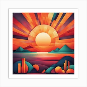 Sunset In The Desert 12 Art Print