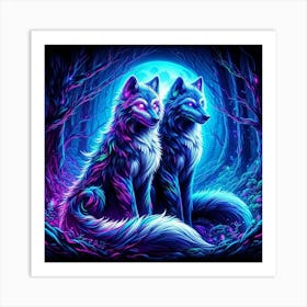 Cosmic Electric Wolves 1 Art Print