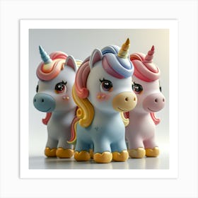 Three Unicorns Art Print