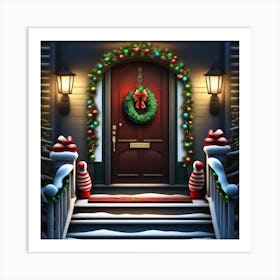 Christmas Door 43 Art Print