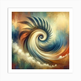 Title: "Celestial Swirl"  Description: "Celestial Swirl" is an enchanting visual journey that captures the ethereal dance of the cosmos in a spiral of color. The warm and cool tones merge in a celestial display of interstellar beauty, reminiscent of a nebula's birth. This artwork is a perfect fusion of nature and the universe, ideal for those who wish to bring the awe of cosmic phenomena into their daily lives. It's a stunning statement piece that speaks to the soul's wanderlust and the mysteries of the universe. Art Print