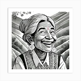 Nepali Woman Smiling Art Print