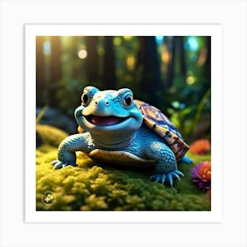 Turtle In The Forest Art Print