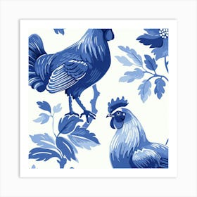 Blue Rooster Art Print