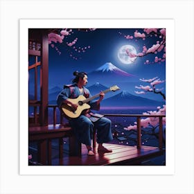 Man Playing A Guitar Art Print