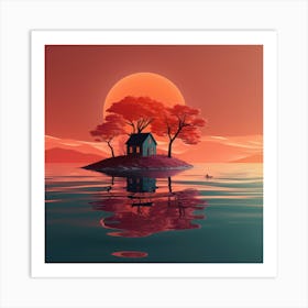 House On The Island 2 Art Print