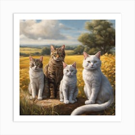 Family Of Cats Art Print