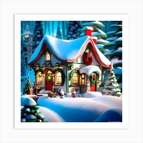 Santa'S Cottage 2 Art Print