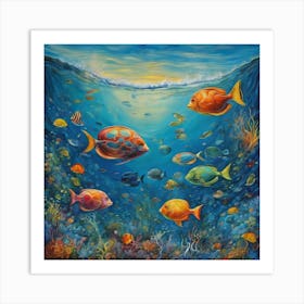 Fishes In The Ocean Art Print