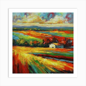 Farm In The Countryside Art Print