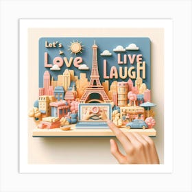 Love Live Laugh Paris Eiffel Tower Art Print