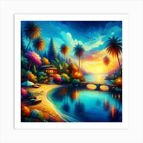 Sunset On The Beach 30 Art Print