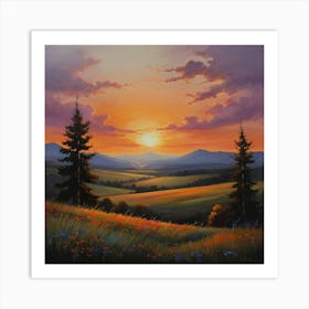 Default The Magnificent Sunset Painting Captures The Breathtak 3 Art Print