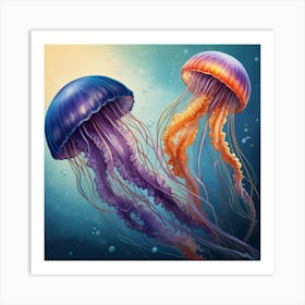 Jellyfishes Art Print