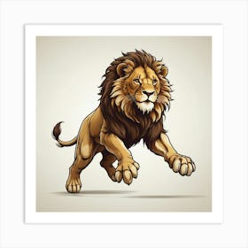 Lion Vector Illustration paint art Art Print