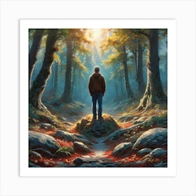 Man In The Woods 2 Art Print