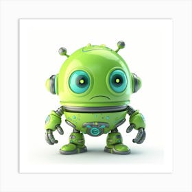 Green Robot Art Print