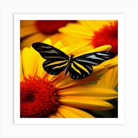 Butterfly On A Flower,Beautiful butterfly in nature 1 Art Print