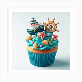 Cupcake With Ship Art Print